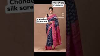 chanderi silk sarees 🥻 😍 ✨️ [upl. by Darej]