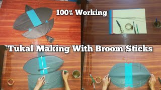 How To Make Tukal Kite With Broom Sticks Jharoo Ke Teelon Se Patang Banane Ka Tarika Kite Making [upl. by Chevy]