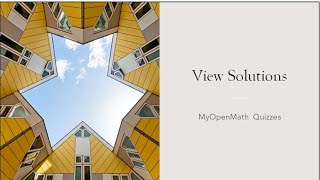 View Detailed Solutions MyOpenMath Quiz [upl. by Bevan]