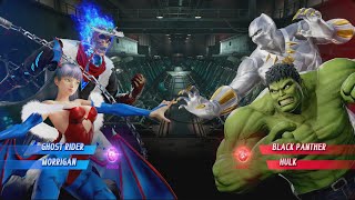 Ghost Rider and Morrigan vs Hulk and Silver Black Panther  MARVEL VS CAPCOM INFINITE [upl. by Montague]