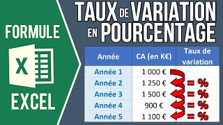 EXCEL  CALCULER LE TAUX DE VARIATION EN POURCENTAGE Évolution en pourcentage [upl. by Endor42]