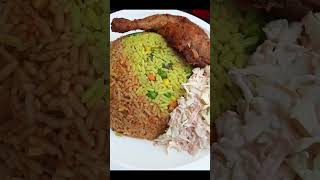 The Ultimate JollofFried Rice Combo Chicken foodie food streetfood eating foodlover foodvlog [upl. by Sigismund]