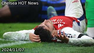 Kai Havertz update as Arsenal star leaves pitch with blood pouring from his head [upl. by Atika177]