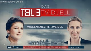 ALICE WEIDEL VS SAHRA WAGENKNECHT TEIL 3 TV DUELL [upl. by Elorak]