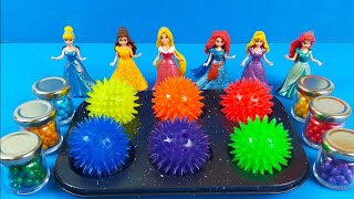 Satisfying Video  DIY How to make Rainbow Slime Candy Frozen Elsa Disney Princess Cutting ASMR [upl. by Danyelle]