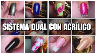 Dual System with acrylic 💅🏻 Nail Art Recopilación [upl. by Dlanod394]