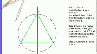 Constructing Equilateral Triangle INSIDE a Circle [upl. by Ardena]