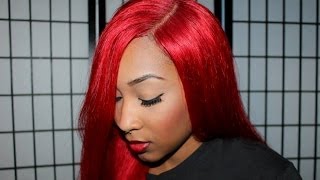 Red Full Lace Wig from Eva Wigs [upl. by Sekoorb]