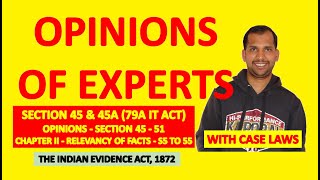 Section 45 of Evidence Act  Opinion of Experts  Experts Opinion  Law of Evidence  Evidence Act [upl. by Aubrie]