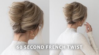 60 Second French Twist Updo Hair Tutorial [upl. by Waxler]