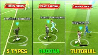 All 5 Types of RABONA Skill Tutorial in eFootball 2025 Mobile [upl. by Llednik781]