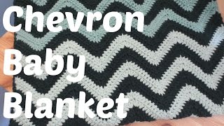 Easy Crochet Chevron Baby Blanket [upl. by Jaclyn861]