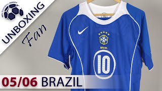 Brazil Away Jersey 0506 Ronaldinho Kitgg Fan Version Unboxing Review [upl. by Hertberg]