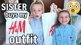 SISTER BUYS MY HampM OUTFIT CHALLENGE 😱👗 try on [upl. by Asiul]