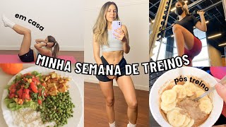 MINHA SEMANA DE TREINOS  REFEIÇÕES PRÉ E PÓS TREINO [upl. by Yrennalf]