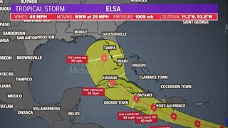 Tropical update Tracking Tropical Storm Elsa in the Atlantic [upl. by Lebiram256]