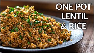 One Pot Lentil and Rice Recipe Inspired by Lebanese Mujadara 🇱🇧 Easy PlantBased Recipes for Vegans [upl. by Ennaj]