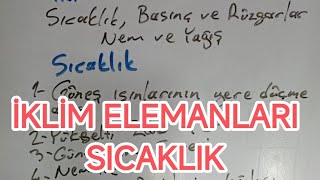 İKLİM ELEMANLARI SICAKLIĞIN DAĞILIŞINI ETKİLEYEN FAKTÖRLER TYT COĞRAFYA 9SINIF COĞRAFYA YKS AYT [upl. by Lamiv]