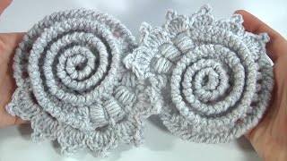 Super Crochet Motif in Freeform TechniqueScrumble looks great Step by Step Video Tutorial [upl. by Doownil]