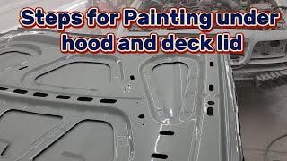 Prepping and painting under a Hood and Deck lid [upl. by Sabah]