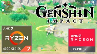 Genshin Impact  AMD Ryzen 7 4700U  Radeon Vega 7  Test Gameplay [upl. by Nagar]