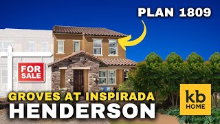 New Construction Tour  KB Townhomes Groves at Inspirada Henderson NEVADA  Plan 1809 [upl. by Oigimer]