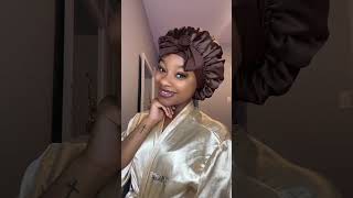 How to wear a satin bonnet and get it no slipping for overnight hair care [upl. by Vittorio]