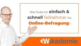 Wie finde ich einfach amp schnell Teilnehmer für OnlineBefragung [upl. by Ahsinrat459]