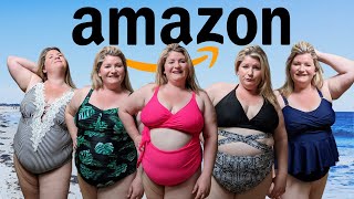 The Best amp Most Flattering Swimsuits for Big Tummies  Amazon Best Sellers Plus Size Swimwear Haul [upl. by Von859]