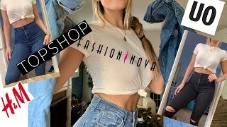 THE BEST JEANS TRY ON HAUL FASHION NOVATOP SHOPHampM AND MORE [upl. by Ykcaj229]