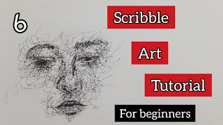 How to Do Scribbling Face Art Sixth tutorialart drawing painting [upl. by Kowtko560]