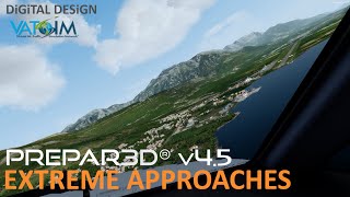 P3D V45 HD  Extreme airports  NDBY RWY 14  Tivat LYTV  Enter Air 738 [upl. by Einyaj96]