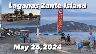 LAGANAS ZANTE  May 262024  SUMMER 2024  Laganas Beach  Beautiful Night [upl. by Hsetim]