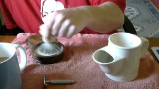 How I use a traditional Shaving Scuttle [upl. by Yhtac476]