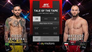 DIEGO FERREIRA vs MATEUSZ REBECKI FULL FIGHT UFC [upl. by Barbe]