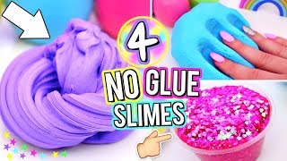 4 Easy DIY Slimes WITHOUT GLUE How To Make The BEST SLIME WITH NO GLUE [upl. by Ashely]