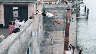 Parkour Diving in Basel River Rhine 🇨🇭 [upl. by Jodie906]