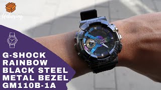 Unboxing 2020 GShock Rainbow Black Steel Metal Bezel GM110B1A [upl. by Ludovika]