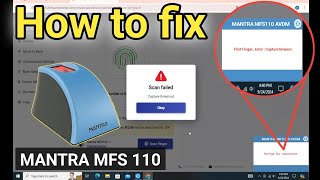 How to fix first finger error capture timeout  Mantra fingerprint device scan failed problem [upl. by Aria]