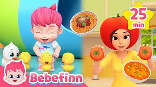 Hola Im Tomato 🍅ㅣFood Song for KidsㅣFive Little Series CompilationㅣBebefinn Nursery Rhymes [upl. by Ceil]