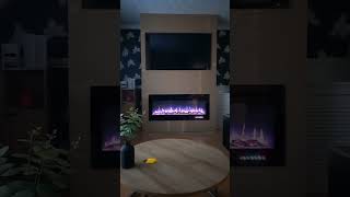 New Inmozata Electric Fire And Media Wall fyp review watchtillend diy renovation family love [upl. by Frans]