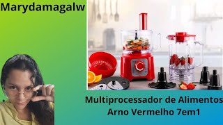 Multiprocessador de Alimentos Arno Vermelho 7 em 1 [upl. by Atteval]