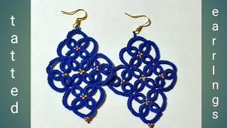 Tatted earrings pattern with written instructions shuttle tatting threadpower4444 [upl. by Yesnyl]