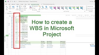 How to build a WBS in Microsoft Project [upl. by Onifur]