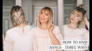 How To Style A Lob With Wispy Bangs  3 Ways [upl. by Volin376]