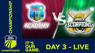 🔴 LIVE WI Academy v Jamaica  Day 3  West Indies Championship 2024  Friday 15th March [upl. by Nollahs]