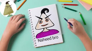 How To Draw Naheed Bro Animation drawing easy  Naheed Bro  Cartoon drawing [upl. by Delcine]