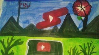 easy normal best simple youtube logo video painting 🖌️🎨art youtube youtubelogo logo youtuber [upl. by Ijuy]