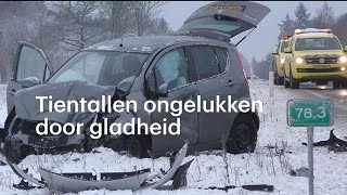 Ernstige ongelukken door hevige sneeuwval  RTL NIEUWS [upl. by Vijar221]