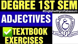 ADJECTIVES TEXTBOOK EXERCISES DEGREE 1ST SEMESTER ENGLISH 1stsemester 1stsem 1stsemesterexam [upl. by Nair]